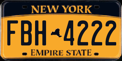 NY license plate FBH4222