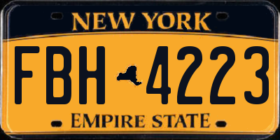 NY license plate FBH4223