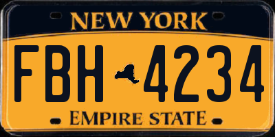 NY license plate FBH4234