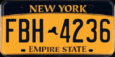 NY license plate FBH4236