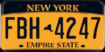 NY license plate FBH4247