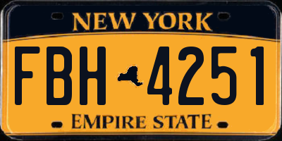 NY license plate FBH4251