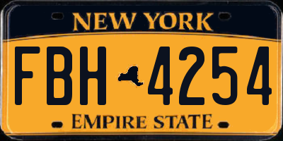 NY license plate FBH4254