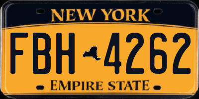NY license plate FBH4262