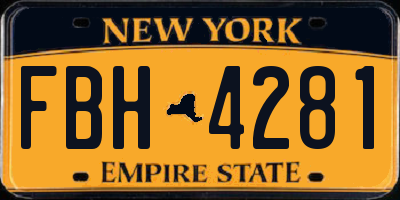 NY license plate FBH4281