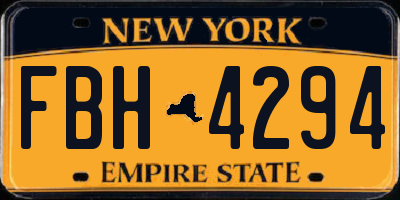 NY license plate FBH4294
