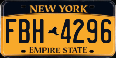 NY license plate FBH4296