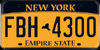 NY license plate FBH4300