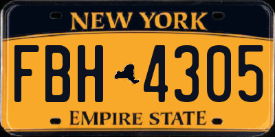 NY license plate FBH4305