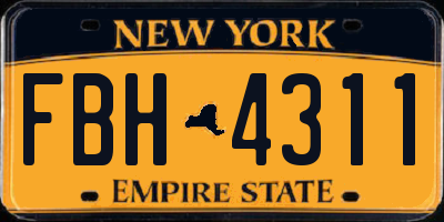 NY license plate FBH4311