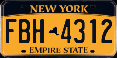 NY license plate FBH4312