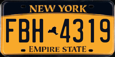 NY license plate FBH4319