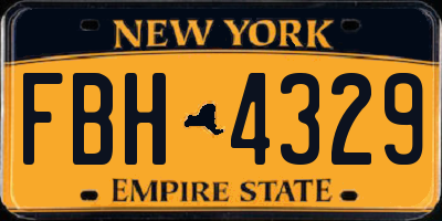 NY license plate FBH4329