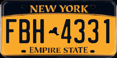 NY license plate FBH4331