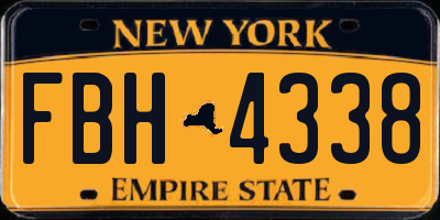 NY license plate FBH4338