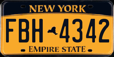 NY license plate FBH4342