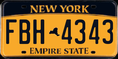 NY license plate FBH4343