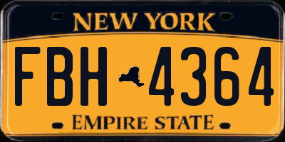 NY license plate FBH4364