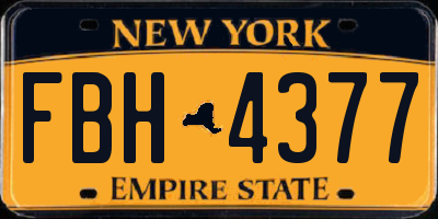 NY license plate FBH4377