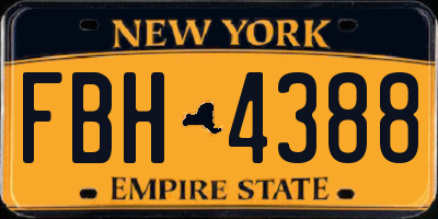 NY license plate FBH4388