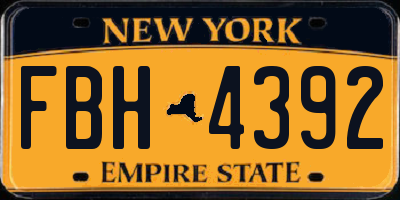 NY license plate FBH4392