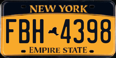 NY license plate FBH4398