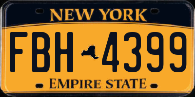 NY license plate FBH4399