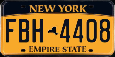NY license plate FBH4408
