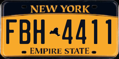 NY license plate FBH4411