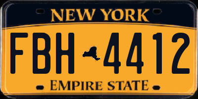 NY license plate FBH4412