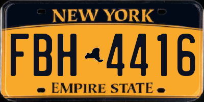 NY license plate FBH4416