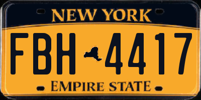 NY license plate FBH4417