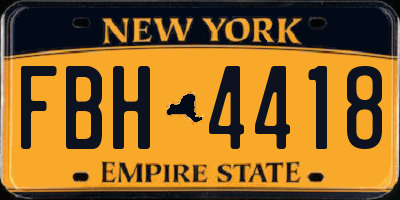 NY license plate FBH4418