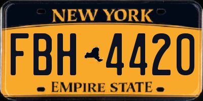 NY license plate FBH4420