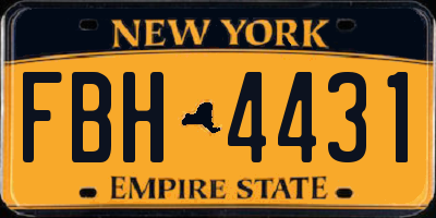 NY license plate FBH4431