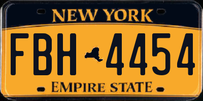 NY license plate FBH4454