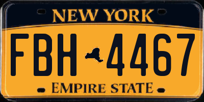 NY license plate FBH4467