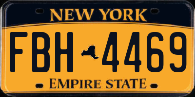 NY license plate FBH4469