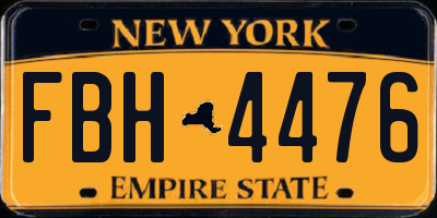 NY license plate FBH4476