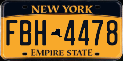 NY license plate FBH4478