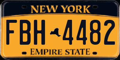 NY license plate FBH4482