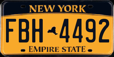 NY license plate FBH4492
