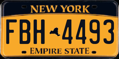 NY license plate FBH4493