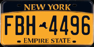 NY license plate FBH4496