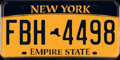 NY license plate FBH4498