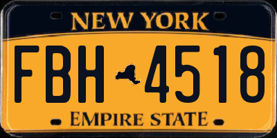 NY license plate FBH4518