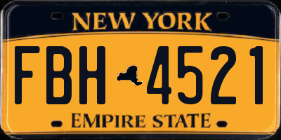 NY license plate FBH4521