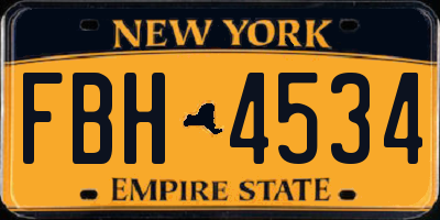 NY license plate FBH4534