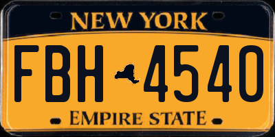 NY license plate FBH4540
