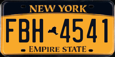 NY license plate FBH4541